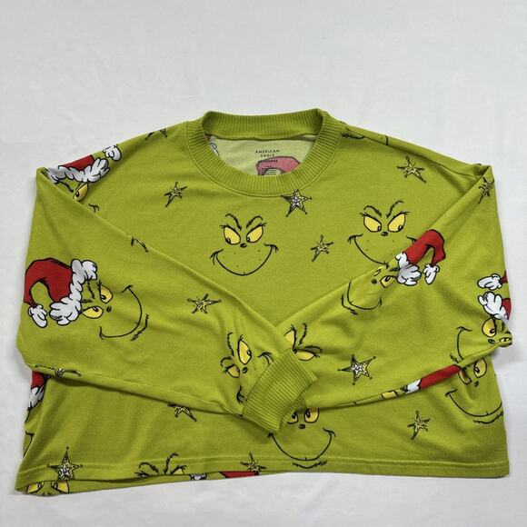 American Eagle Outfitters Other - American Eagle Women's Cropped Grinch Lounge Pajama Top Green, Size L